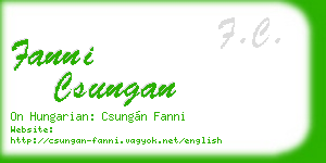 fanni csungan business card